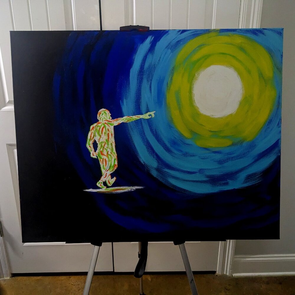 "Reaching For Infinity" Original Abstract Handmade Acrylic Painting On Canvas